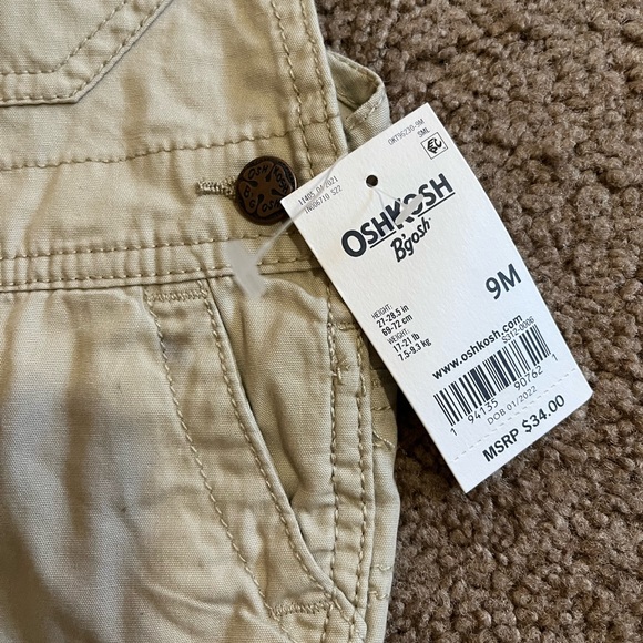 New Oshkosh Bgosh Baby Canvas Webstrap Shortall Size 9 months - Picture 4 of 4